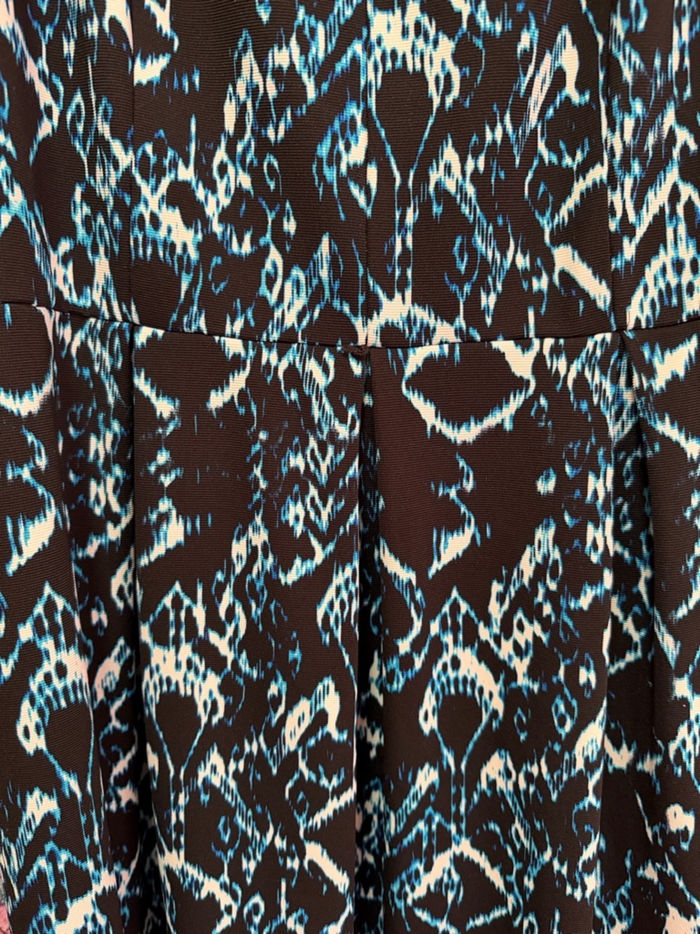 Sleeveless Black Dress with Teal & White Abstract Print ILE New York Size 12 - Picture 2 of 6